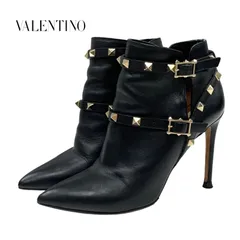 ヴァレンティノ VALENTINO ブーツ ショートブーツ 靴 シューズ ロックスタッズ ベルト レザー ブラック 黒 ゴールドのサムネイル