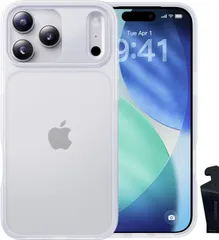 CASEKOO iPhone 17 Pro 用 ケース 耐衝撃 滑り止め 指紋防止 米軍MIL規格 マット仕上げ ストラップホール付き スマホスタンド付き 黄変防止 耐久性 カバーセット いphone17pro 用ケース 6.3 インチ(マットクリア)