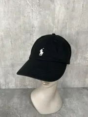 POLO RALPH LAUREN ポロ ラルフローレン 刺繍 ベースボール キャップ size－/黒 ■■ レディース