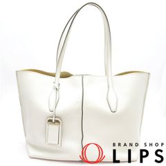 極美品 トッズ トートバッグ メタルロゴプレート レザー シボ革 A4収納