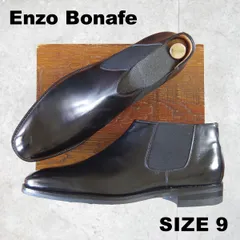 ほぼ未使用★(伊)エンツォ・ボナフェ SIZE 9【同系モデル定価￥173,800-★CARY GRANT3/サイドゴアブーツ】カーフ/黒/Enzo Bonafe★o873のサムネイル