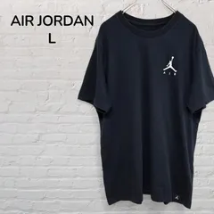 ナイキ　エアジョーダン　NIKE　AIR JORDAN　Tシャツ　半袖Tシャツ　メンズ　L　黒　ブラック　ジャンプマン　ロゴ刺繍　ナイキバスケ　ストリート　スポーツミックス　韓国　古着