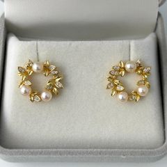 メザンジュby銀座リム オリーブリーフピアス K18【両耳用】 - メルカリ