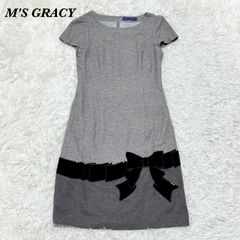 M'S GRACY 半袖 ひざ丈ワンピースストレート 40 グレー - メルカリ