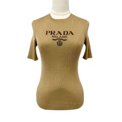 近年モデル☆未使用級】PRADA ニット セーター ロゴ 茶色 38 - メルカリ