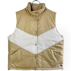 新品！タグ付き！ノースフェイスTHE NORTH FACEダウンベストシルベスターベストW SYLVESTER VEST中綿入りレイヤードファッション撥水ベージュ白ホワイト切り替えアウトドアスポーツキャンプゆるダボ60320のサムネイル