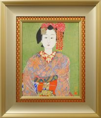 住吉神社の神様 神功皇后さまの肖像画（油彩F4号333✖️242㎜）額装