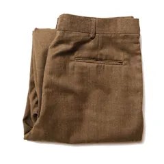 90's USA製 ランズエンド 2タック ウールパンツ 茶系 (34) ブラウン スラックス トラウザー 90年代 アメリカ製 旧タグ オールド LANDS'END アメリカ古着 USED ビンテージ ヴィンテージのサムネイル