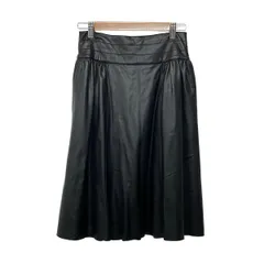 FOXEY NEW YORK(フォクシーニューヨーク) スカート サイズ38 M レディース美品  19498 黒 ひざ丈/フェイクレザーのサムネイル