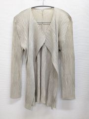 PLEATS PLEASE カーディガン ベージュ プリーツプリーズ PLEATS PLEASE カーディガン ベージュ サイズ3