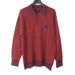 ニードルス ニードルズ Needles × サスクワァッチファブリックス Sasquatchfabrix. ニットポロシャツ セーター 長袖 XS レッド 赤 23AW-KNN-071のサムネイル