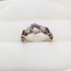 【美品】4℃ ヨンドシー ハートモチーフ ストーンリング SILVER 指輪
