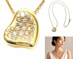良品 TIFFANY ティファニー K18 YG エルサペレッティ フルハート