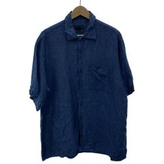 HARVESTY シャンブレー半袖開襟シャツ ワイドシルエット 日本製 ブルー 