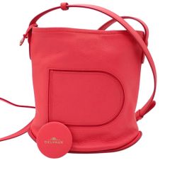 使用わずか　デルヴォー　DELVAUX　パン　デイリー　サーピケ　ショルダーバッグ　Pin　Daily　Surpique　ピンク系　肩掛け　斜め掛け　クロスボディ　バケット　バケツ　レザー　本革　トリヨン カーフ　デルボー　レディース　ハイブランド　5002