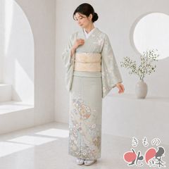 訪問着 猫柳 ネコヤナギ 秘そく色 未仕立て 仮絵羽 在庫保管品 - メルカリ