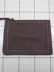◇ Θ 껌 GUM 장니 캐리니 Gianni Chiarini Design 스터드 클러치 백 브라운 계 여성 E [1604030024051]