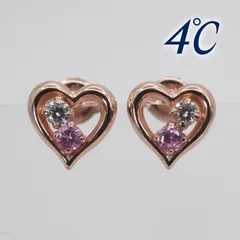 美品 カナル4℃ K10 ハート ピアス ピンクゴールド/26-0376のサムネイル