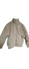 XS/S級 NIKE ビックスウォッシュ シェルパ フリース ボア ジップアップ ジャケット ベージュ