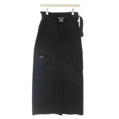 ダイアグラム Diagram 24SS ツイルワークスカート ロング スカート 前スリット ナイロン混 36 黒 ブラック 21168-00 /☆Gのサムネイル