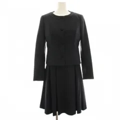 ハロッズ Harrods フォーマル 2点セット ワンピース ロング ミモレ 半袖 ノーカラージャケット ウール 2 紺 ネイビー /HNのサムネイル