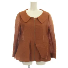 マルニ MARNI リネン混 ジャケット ジップアップ フロントタック バックギャザー 40 茶 ブラウン E09G1MAF38A00TL209 /☆Gのサムネイル