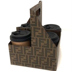 FENDI フェンディ ズッカ マグカップ 4個 FFキャンバス カップホルダー