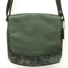 COACH コーチ F59301 ショルダーバッグ グリーン 花柄 ハワイアンボタニカルプリント メンズチャールズ・スモール・メッセンジャーバッグ 中古 ■質屋 かんてい局 金沢バイパス店■B26-905