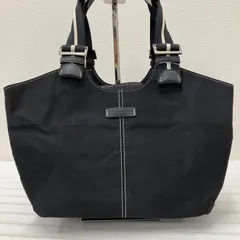 3328　agnes b. VOYAGE　アニエスベーボヤージュ　アニエスベー　トートバッグ　ハンドバッグ　黒　ブラック　ナイロン　白黒　黒白　レディース　メンズ　ユニセックス　ステッチ　無地　ロゴのサムネイル