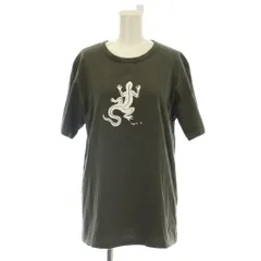 アニエスベーオム Agnes b. homme Tシャツ カットソー 2 カーキ プリント柄 半袖 ラウンドネック /LP