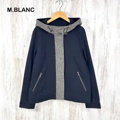 M.BLANC MOGA エムブラン モガ ウール 異素材ドッキング フード付きジャケット ネイビーのサムネイル