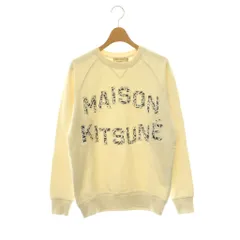 メゾンキツネ MAISON KITSUNE ロゴプルオーバ―スウェットトップス トレーナー XS アイボリー ネイビー /ES ■OS ■ のサムネイル