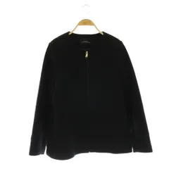 グリーンレーベルリラクシング ユナイテッドアローズ green label relaxing ノーカラーメルトンコート アウター ジップアップ 総裏地 38 ブラック /DO ■OS
