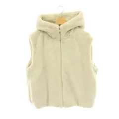 ザラ ZARA エコファーフード付きベスト ジップアップ USAM ホワイト /DO ■OSのサムネイル