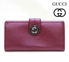 美品 オールドグッチ インターロッキングG レザー 長財布 ゴールド金具
