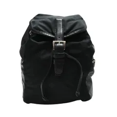 PRADA プラダ ロゴプレート ナイロン/レザ― バックパック リュック ブラック M2605-k093