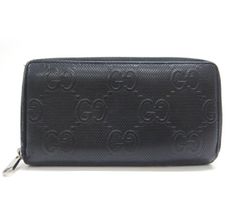 極美品❣️ GUCCI シマ ラウンドファスナー 長財布 ブラック 黒 - メルカリ