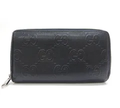 GUCCI グッチ/625558/GG柄 エンボス ラウンドファスナー長財布/黒 ブラック/ロングウォレット/FB2827