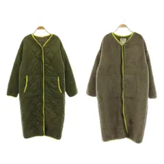 ロデオクラウンズ Rodeo Crowns Faux Fur Quilt Reversible リバーシブルコート キルティング シャギー 中綿 F カーキ グレージュ イエロー /ES ■OSのサムネイル