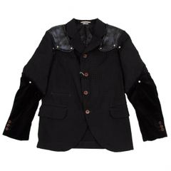 コムデギャルソン オムプリュスCOMME des GARCONS HOMME PLUS 平和の鎧パッチワークハウンドトゥースジャケット 黒XS コムデギャルソン オムプリュスCOMME des GARCONS HOMME PLUS 平和の鎧