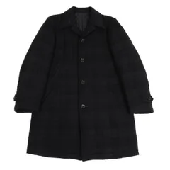 コムデギャルソン オムCOMME des GARCONS HOMME 裏キルテング中綿シャドーチェックロングジャケット 黒Sのサムネイル