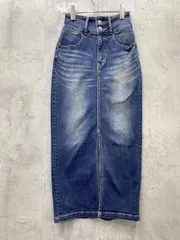 AZUL BY MOUSSY アズールバイマウジー ハイウエスト スリット デニムスカート 美シルエット カジュアル sizeXS/ブルー ■■ レディース