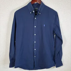 POLO RALPH LAUREN CUSTOM FIT BDシャツ M ネイビー ポニー刺繍