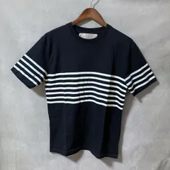 Casely-Hayford ケイスリーヘイフォード コットン ヘビーウエイト ボーダー 半袖 クルーネック カットソー Tシャツ size.XS ネイビーのサムネイル
