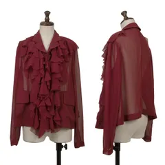 コムコム コムデギャルソンCOMME des GARCONS ポリフリルカラーシースルージャケット ボルドーSのサムネイル