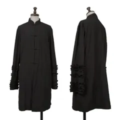 コムコム コムデギャルソンCOMME des GARCONS ポリフリルスリーブチャイナボタンロングジャケット 黒Sのサムネイル