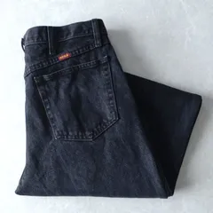 ■古着 RUSTLER ラスラー ブラックジーンズ デニムパンツ Wrangler/ラングラー姉妹ブランド 黒 W34L34【L6177】