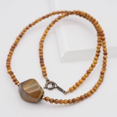 W478 타이거 아이 STERLING SILVER925 각인 목걸이 디자인 실버 빈티지