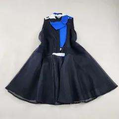 ケンゾー　ワンピース　異素材　ドッキング　フレア　メッシュ　ブラック ブルー 34(XS) XS・S相当のサムネイル