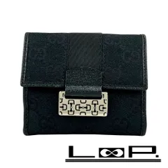 グッチ ■中古■ 二つ折り 財布 ウォレット GGキャンバス ブラック 146195【634192】11
